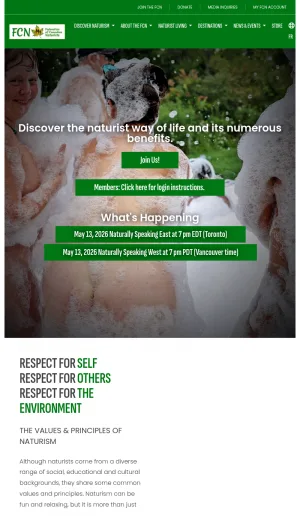 Federation of Canadian Naturists screenshot