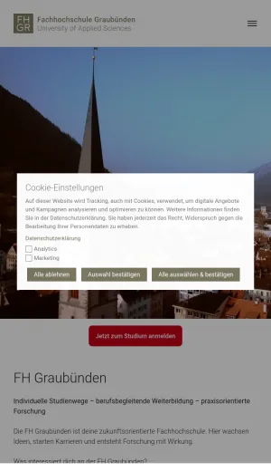 University of Applied Sciences of Grisons screenshot