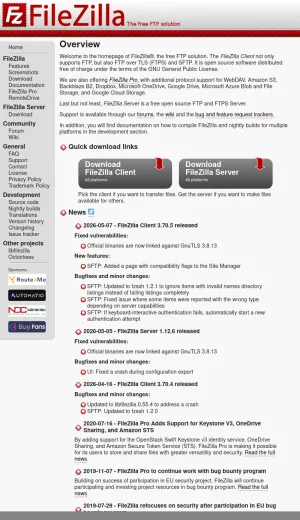 FileZilla FTP and SFTP File Transfer Software screenshot