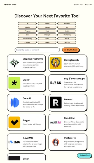Find Cool Tools Directory screenshot