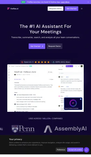 Meeting Assistant and Conversation Intelligence screenshot