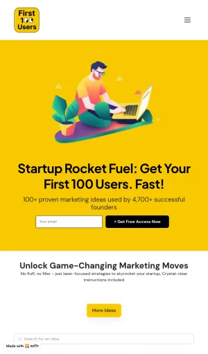 First 100 Users: SaaS Marketing Ideas for Startup Growth screenshot