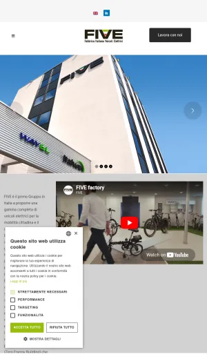 FIVE Italian Electric Vehicle Manufacturer screenshot
