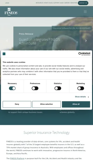 FINEOS Insurance Administration Software screenshot