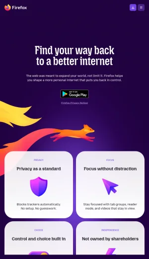 Firefox Privacy-Focused Web Browser screenshot