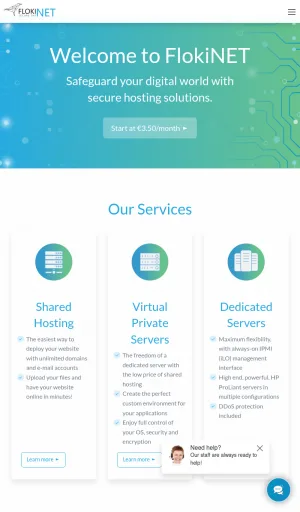 FlokiNET Privacy Hosting and Secure Server Infrastructure screenshot