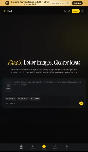 Flux 3 AI Image Generation and Editing Studio screenshot