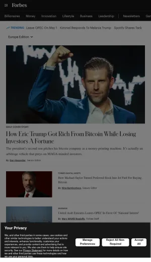 Forbes Business, Investing, Technology and Wealth News screenshot