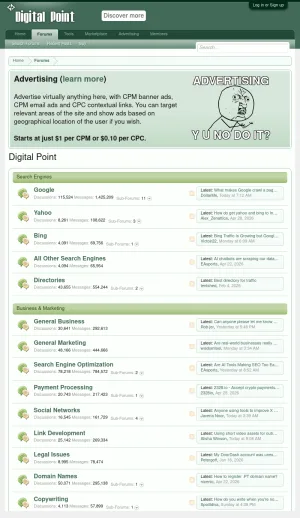 Digital Point Internet Marketing and SEO Forum Community screenshot