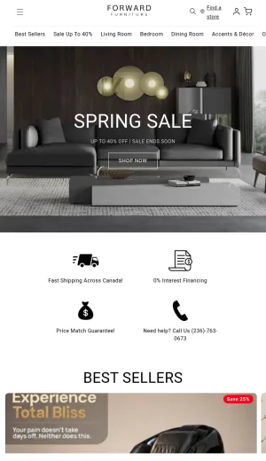 Forward Furniture Modern Furniture and Decor Store screenshot