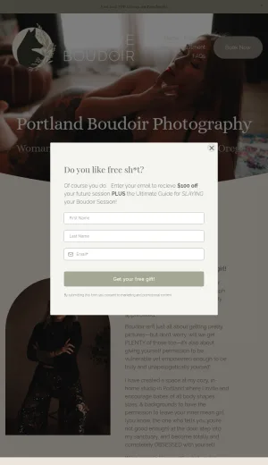Foxfire Boudoir Studio in Portland screenshot