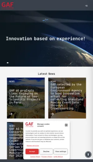 GAF Geospatial Services for Earth Observation and Mapping screenshot
