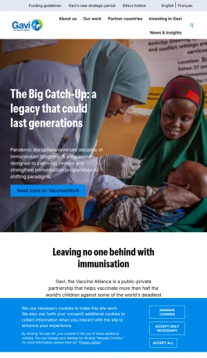 Gavi Vaccine Alliance for Global Immunization screenshot