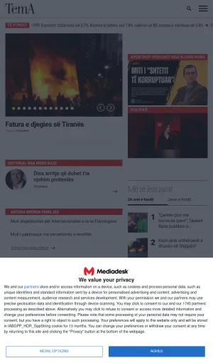 Gazeta Tema Albanian News and Current Affairs screenshot