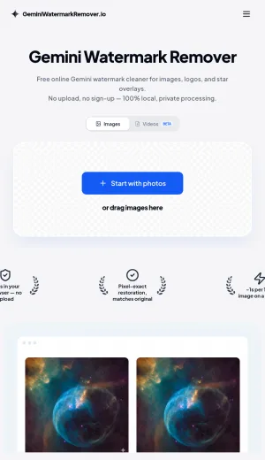 Gemini Watermark Remover for Images and Video screenshot