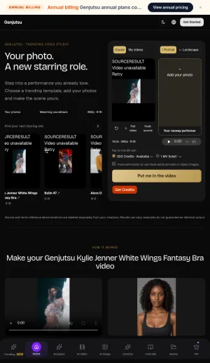 Genjutsu AI Video Templates and Motion Transfer Creator screenshot
