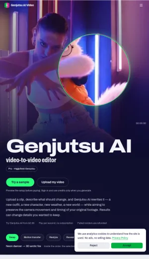Genjutsu AI Video Editor screenshot
