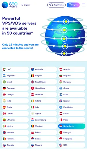 Web Hosting and Server Solutions screenshot