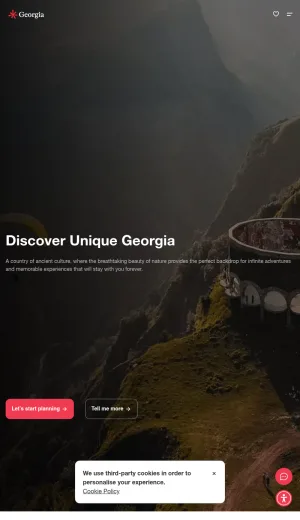 Georgia Travel Official Tourism Portal screenshot