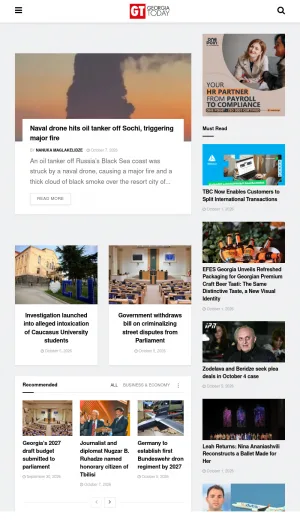 Georgia Today English News on Georgia and the South Caucasus screenshot