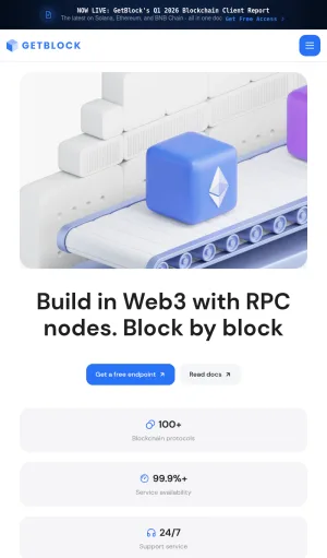 GetBlock Web3 RPC Node Access screenshot