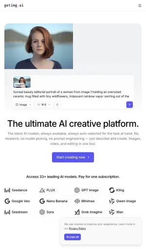Getimg AI Image and Video Generation Platform screenshot