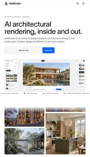 GetRender AI Architectural Rendering and Design Studio screenshot