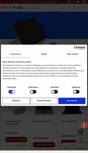 GEWA Multimedia Refurbished IT Hardware and Used Electronics screenshot