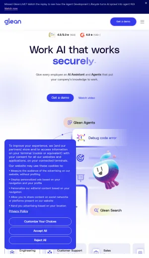 Glean Enterprise Work AI Platform screenshot