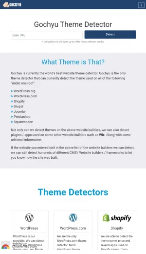 Gochyu CMS, Theme, and Plugin Detection Tool screenshot