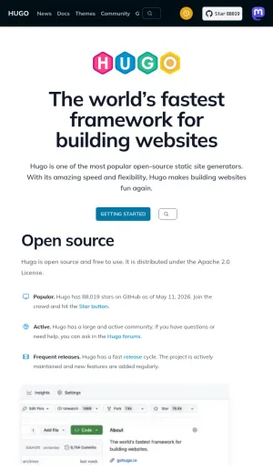 Hugo Static Site Generator screenshot