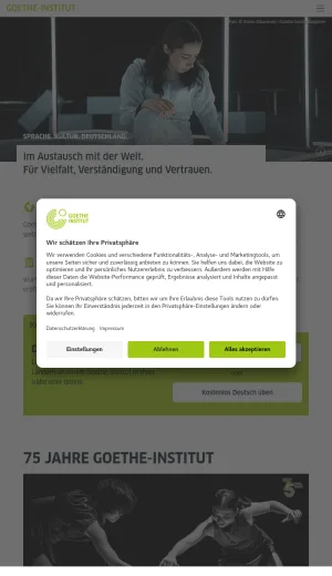 Goethe Institute German Language and Cultural Exchange screenshot