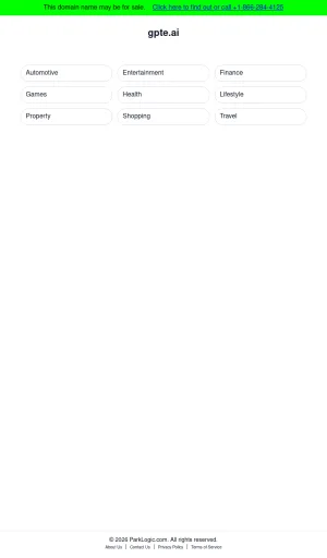 GPTE Redirecting Domain Landing Page screenshot