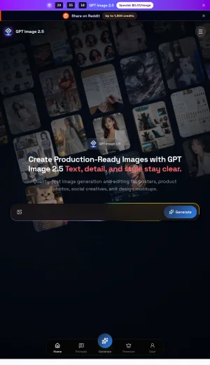 GPT Image 2.5 API for AI Image Generation and Editing screenshot