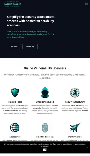 Hacker Target Security Scanning and Network Assessment Tools screenshot