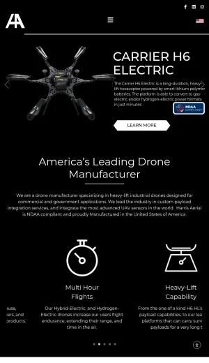 Harris Aerial Heavy Lift Industrial Drone Manufacturer screenshot