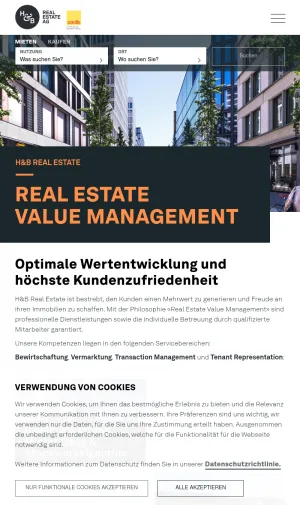 H and B Real Estate Switzerland Property Management and Advisory screenshot