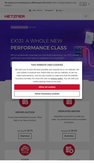 Hetzner Cloud Hosting and Dedicated Servers screenshot