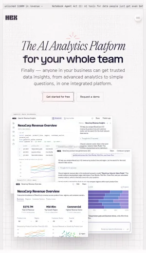 Hex AI Analytics Platform for Data Teams screenshot
