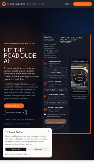 Hit the Road Dude AI Meme Video Generator screenshot