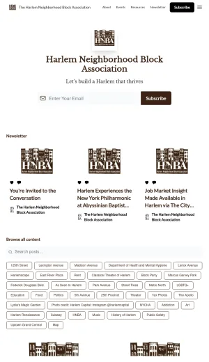 The Harlem Neighborhood Block Association screenshot