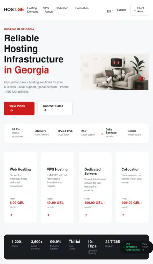 Web Hosting and Cloud Infrastructure in Georgia screenshot