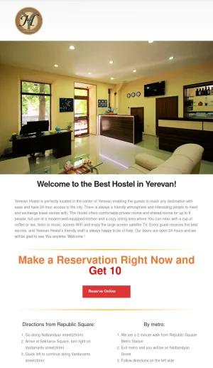 Yerevan Hostel in Central Yerevan, Armenia screenshot