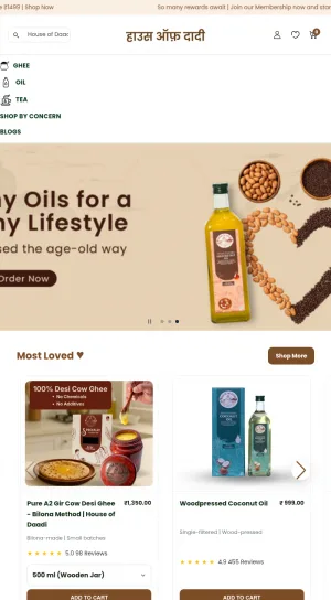 House of Daadi Natural Ghee, Oils, and Herbal Tea screenshot