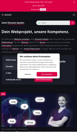 Swiss Web Hosting, Domains, and Server Services screenshot