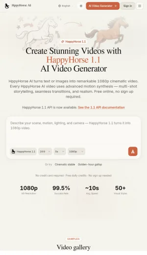 HappyHorse AI Video Generator screenshot