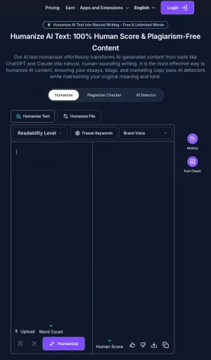 Human AI Text Rewriting and Humanizer Tool screenshot