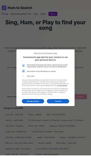 Hum to Search Music Recognition and Song Finder screenshot