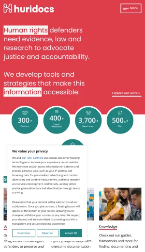 HURIDOCS Human Rights Documentation Tools screenshot