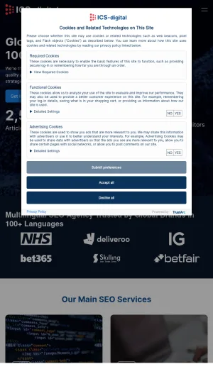 ICS Digital International SEO and Multilingual Marketing Agency screenshot